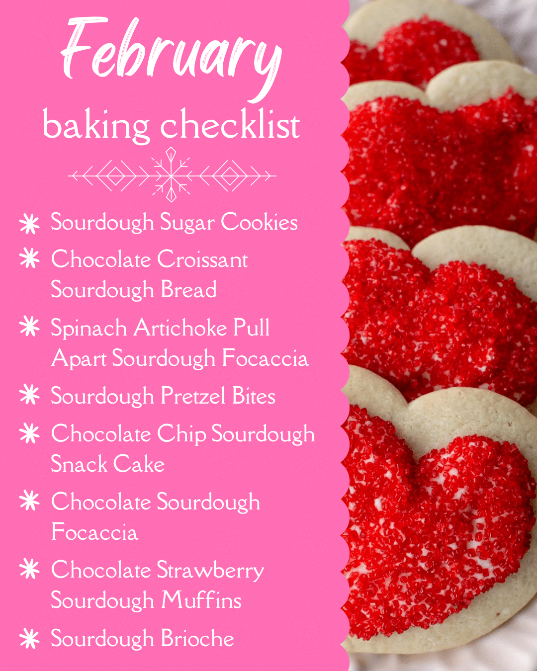 List of February baking ideas from Amy Bakes Bread.