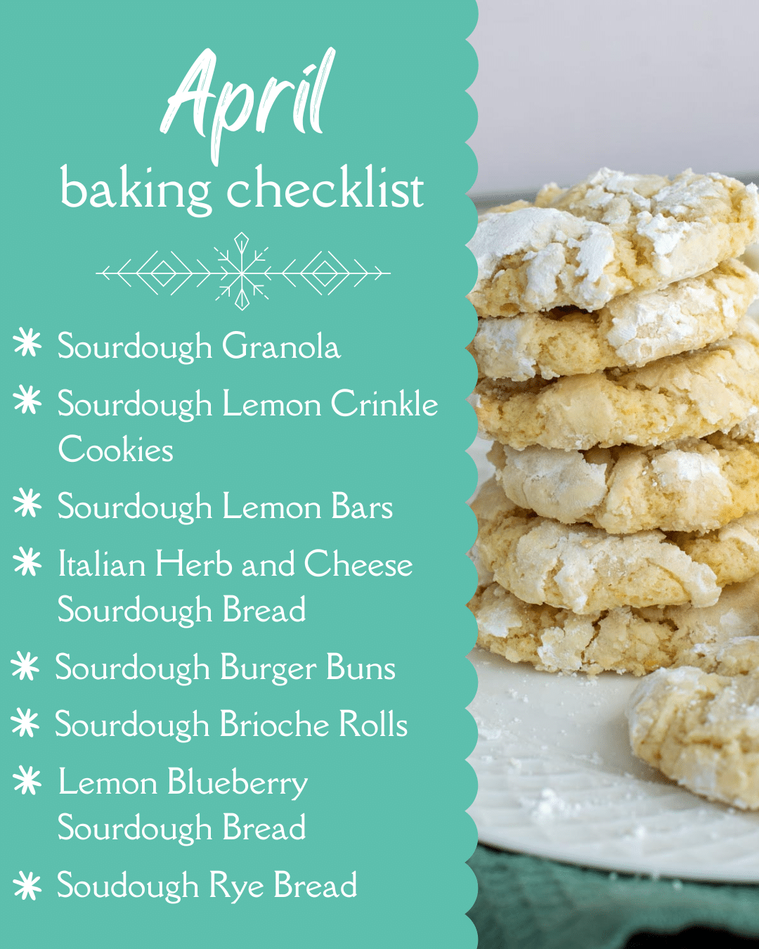 April baking checklist.